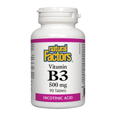 Natural Factors Vitamin B3 Nicotinic Acid 500mg 90 Tablets