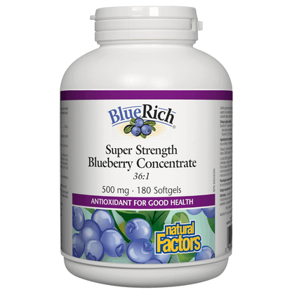 Natural Factors Super Strength Blueberry Concentrate 180 Softgels