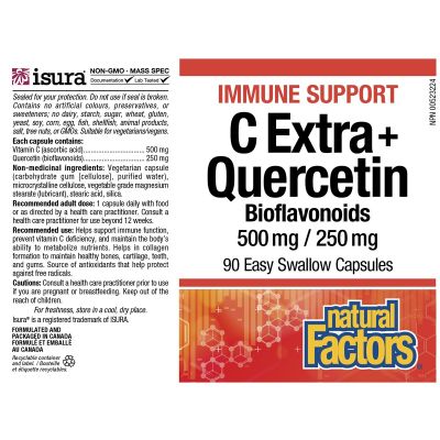 Natural Factors C Extra+Quercetin 90 Capsules