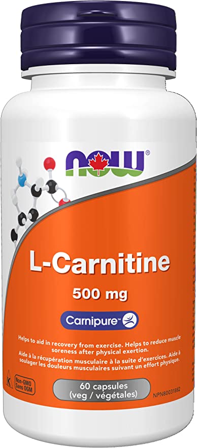 Now L-Carnitine 500mg 60 Veggie Capsules