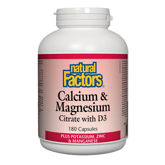 Natural Factors Calcium & Magnesium Citrate 180 Capsules