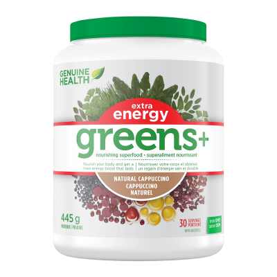 Genuine Health Greens + Extra Energy Cappuccino  445g