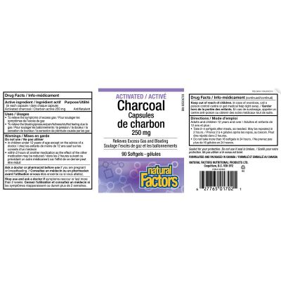 Natural Factors Activated Charcoal 90 Softgels