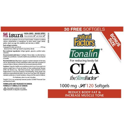 Natural Factors CLA Tonalin 120 Softgels