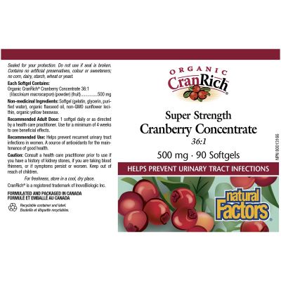 Natural Factors Cranberry Concentrate 90 Capsules