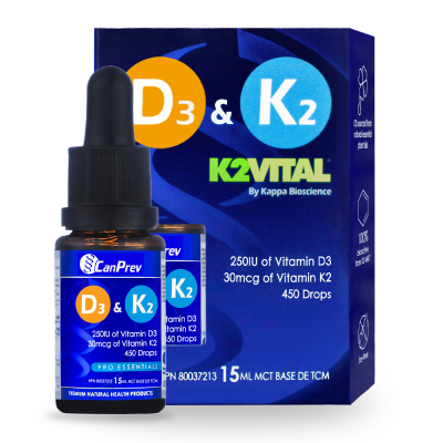 CanPrev Vitamin D3 & K2+MCT Drops 15mL