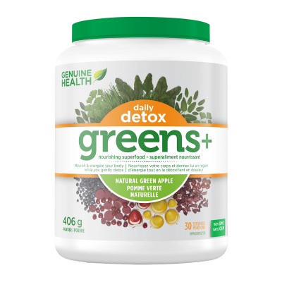 Genuine Health Greens + Detox Green Apple 406g