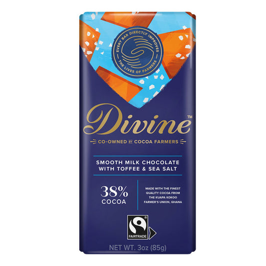 Divine Milk Chocolate with Toffee & Sea Salt 85g Bar