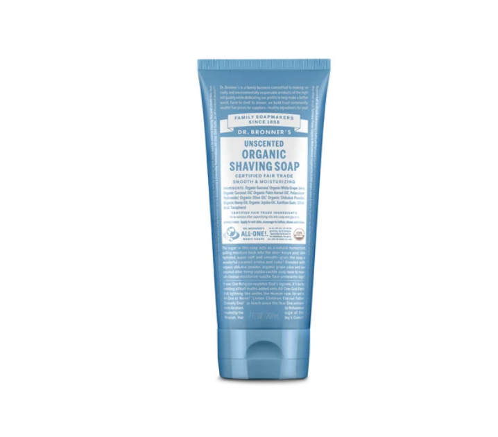 Dr. Bronner's Unscented Organic Shaving Soap 207ml