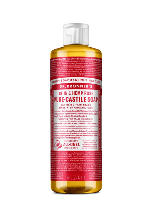 Dr. Bronner's Rose Pure Castile Liquid Soap 473ml