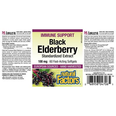 Natural Factors Black Elderberry 60 Softgels