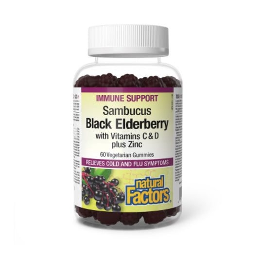 Natural Factors Sambucus Black Elderberry 60 Gummies