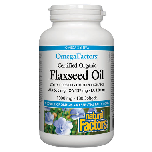 Natural Factors Organic Flaxseed Oil 180 Softgels