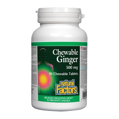 Natural Factors Ginger 90 Chewable Tablets