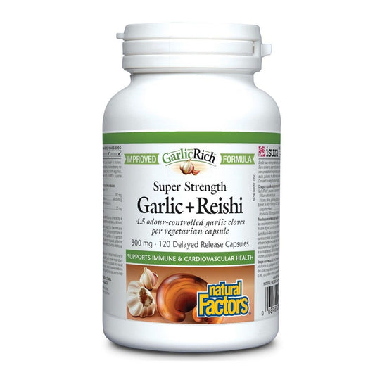 Natural Factors Garlic + Reishi Super Strength 120 Capsules
