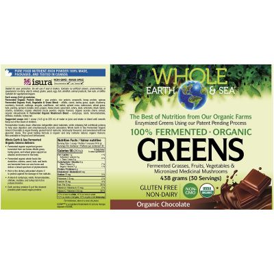 Whole Earth & Sea Organic 100% Fermented Greens Chocolate 438g