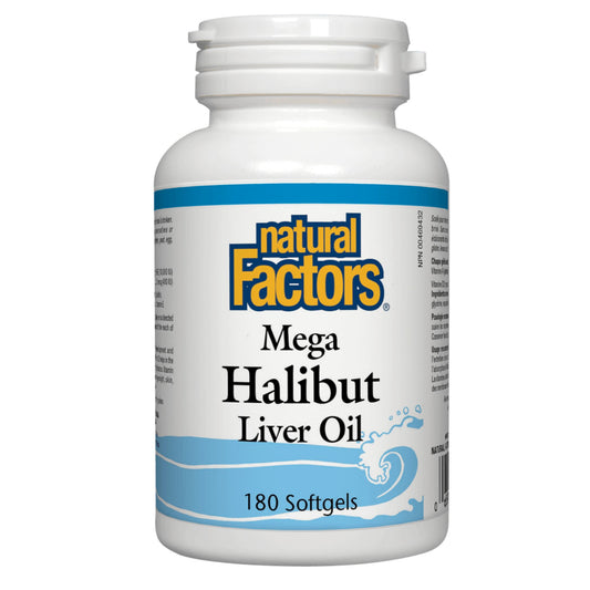 Natural Factors Mega Halibut Liver Oil 180 Softgels