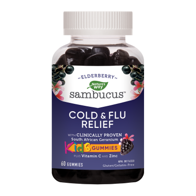 Nature's Way Elderberry Sambucus Cold & Flu Relief Kids 60 Gummies