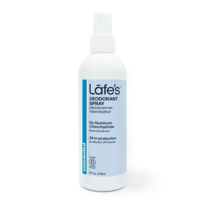 Lafe's 24-Hour Protection Deodorant Spray Unscented Aloe 236ml