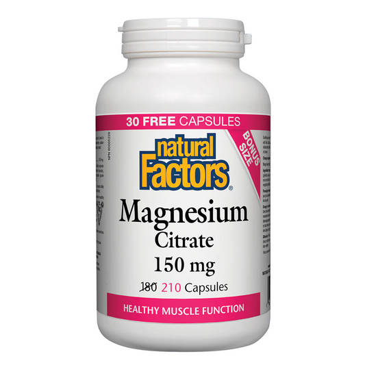 Natural Factors Magnesium Citrate 210 Capsules