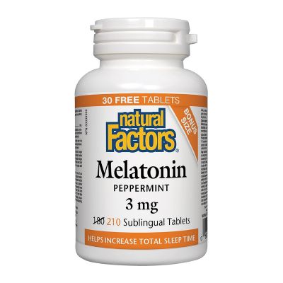Natural Factors Melatonin 3mg-Peppermint 210 Tablets