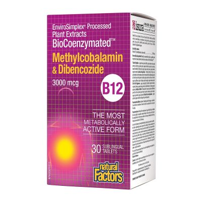 Natural Factors Methylcobalamin & Dibencozide 30 Sublingual Tablets