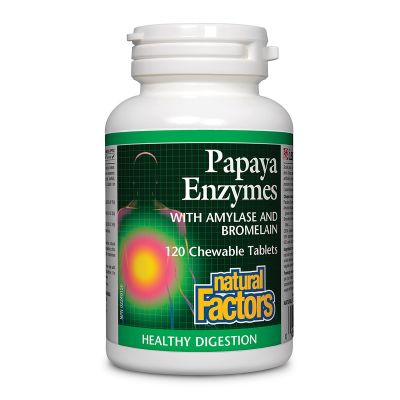 Natural Factors Papaya Enzymes 120 Chewable Tablets