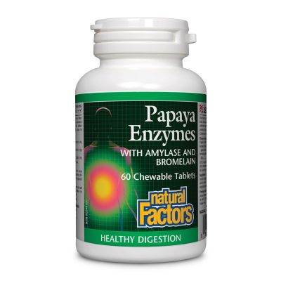 Natural Factors Papaya Enzymes 60 Chewable Tablets