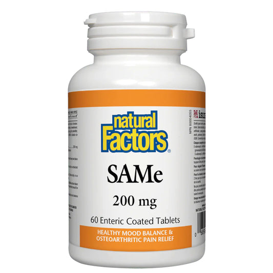 Natural Factors SAMe 200 mg 60 Enteric Coated Tablets