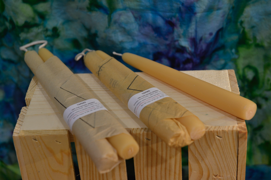 Joan's Beeswax Candles Tapers Double (Left side)