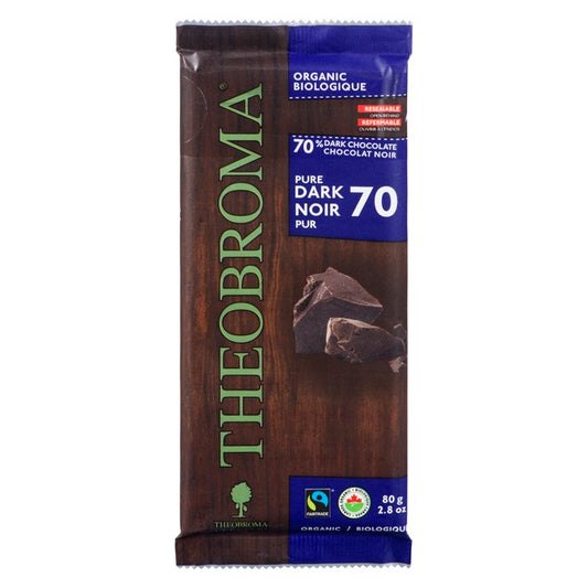 Theobroma Pure Dark 70% Chocolate Bar 80g