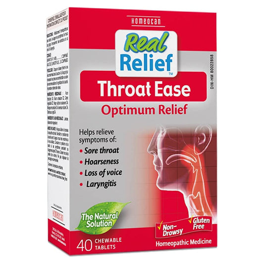 Homeocan Real Relief Throat Ease 40 Chewable Tablets