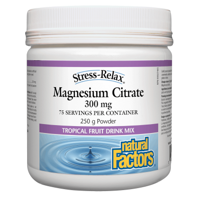 Natural Factors Magnesium Citrate- Tropical Fruit Drink Mix 250g