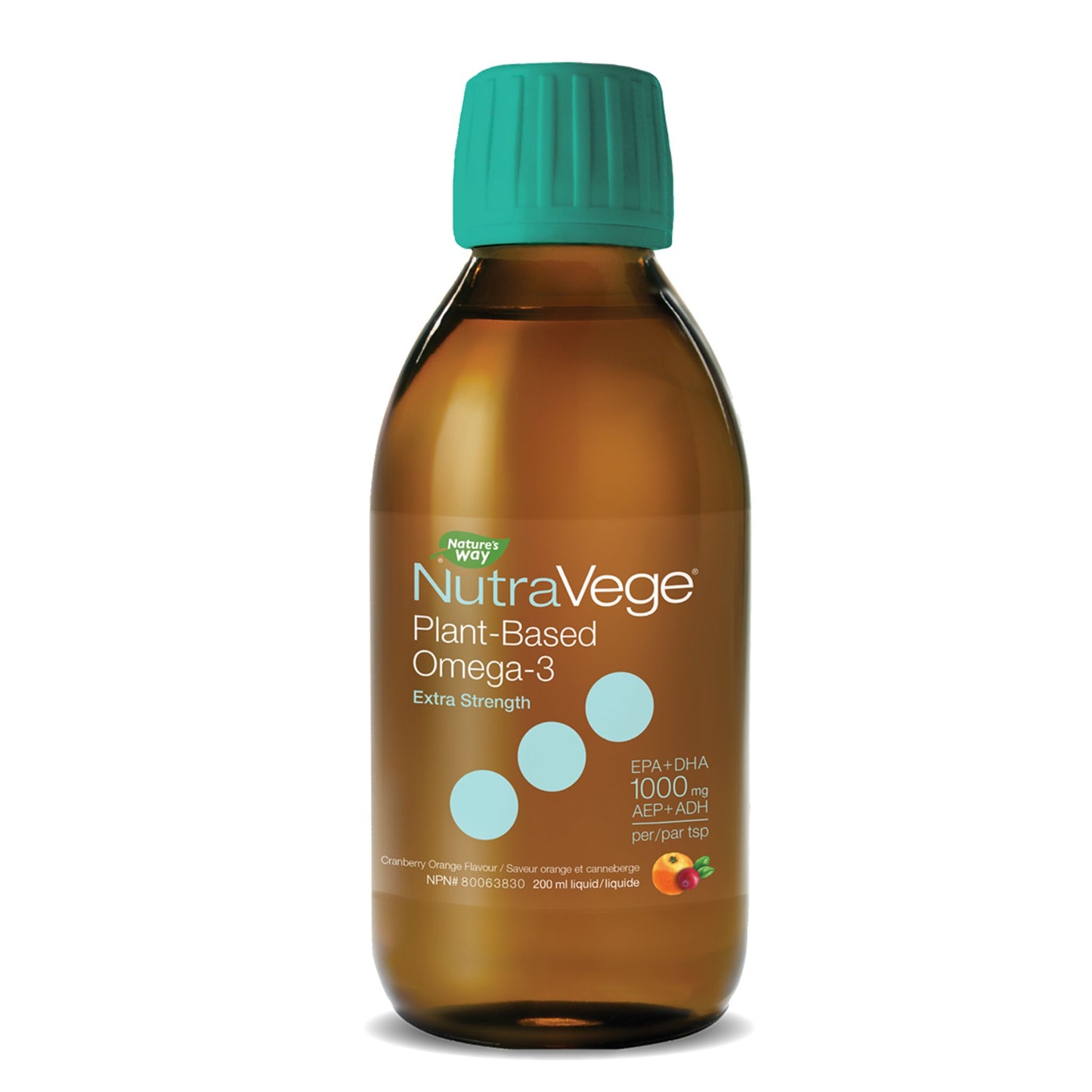 NutraVege Omega-3 Plant Based Extra Strength-Cranberry Orange 200ml