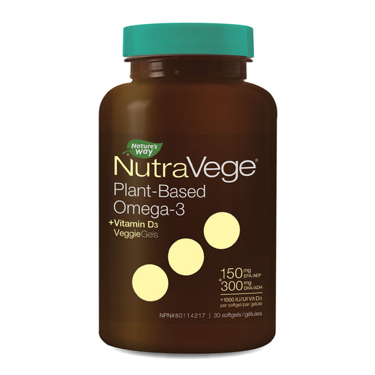 NutraVege Omega-3 Plant Based + Vitamin D 30 Softgels