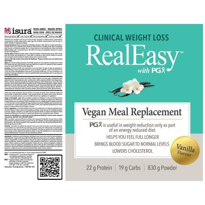 Natural Factors Real Easy With PGX Vegan Meal Replacement Vanilla 830g
