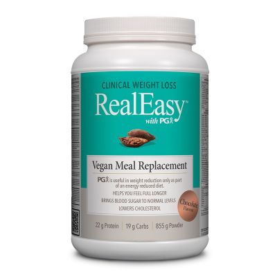 Natural Factors Real Easy With PGX Vegan Meal Replacement Chocolate 855g