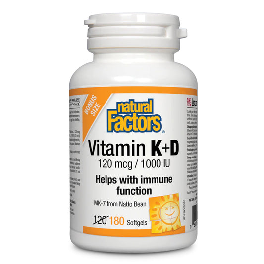 Natural Factors Vitamin K2 + D3 180 Softgels