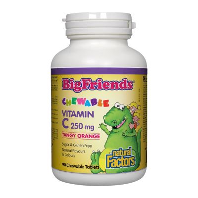 Natural Factors Big Friends Vitamin C- Tangy Orange 90 Chewable Tablets