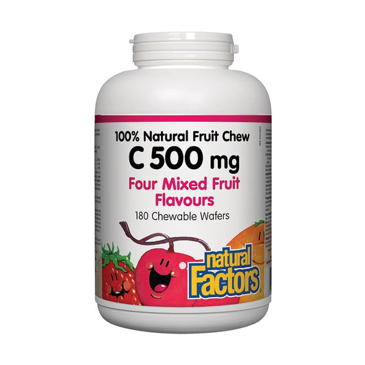 Natural Factors Vitamin C 500mg Four Mixed Fruit 180 Chews