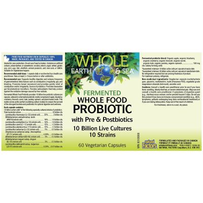 Whole Earth & Sea Fermented Whole Food Probiotic 10 Billion 60 Veg Caps