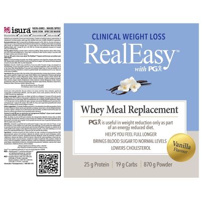 Natural Factors Real Easy With PGX Whey Meal Replacement Vanilla 870g