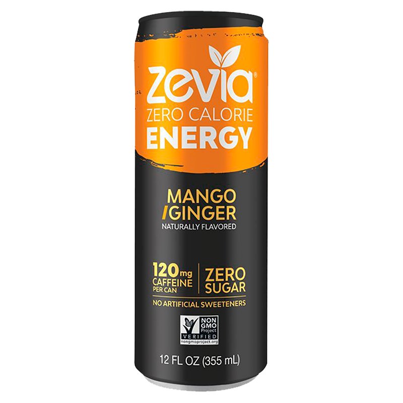 Zevia Energy Mango Ginger 355ml